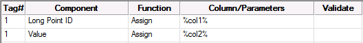 One Tag per Row — Column Mapping